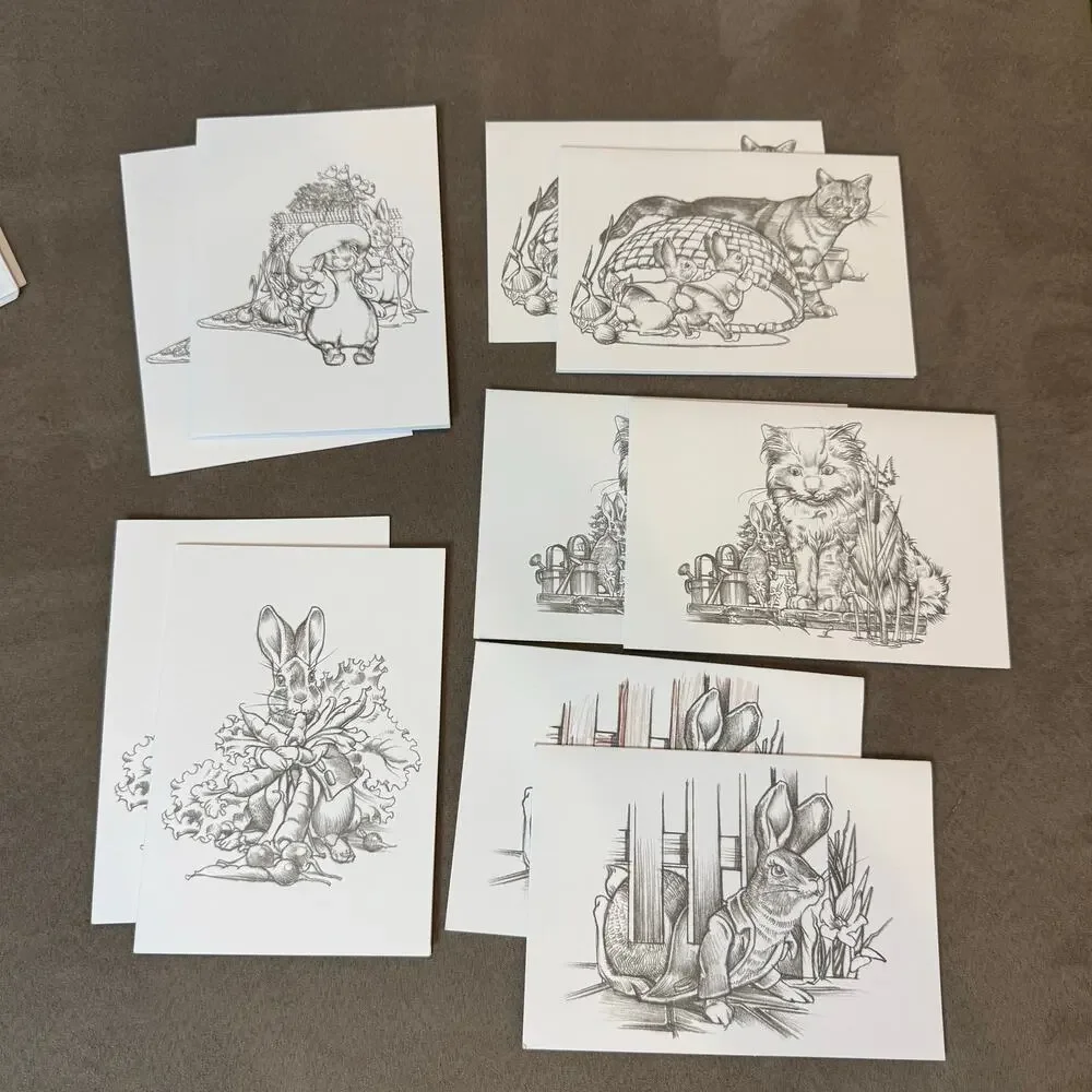 Pomegranate Kids Charles Santore Peter Rabbit Coloring NotecardsGreeting Cards